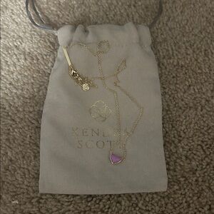 Kendra Scott Gold Necklace with Lavender Pendant
